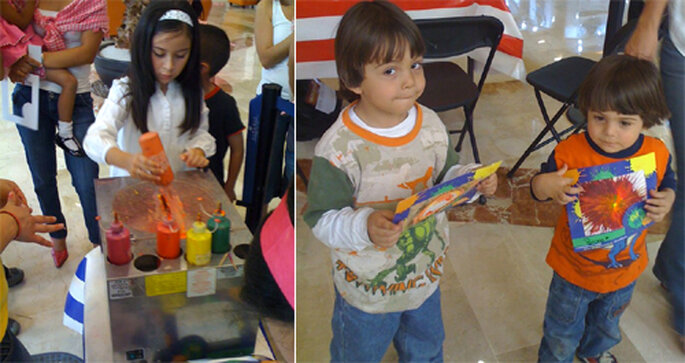 Niños creando sus propias pinturas abstractas - Foto: Gule Guli