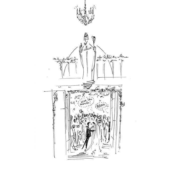 Faire-part dessinés par Croqueuse de mariage à Paris 