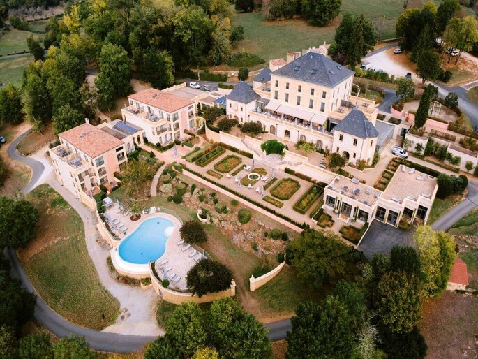 hôtel pour mariage de luxe en Dordogne avec piscine