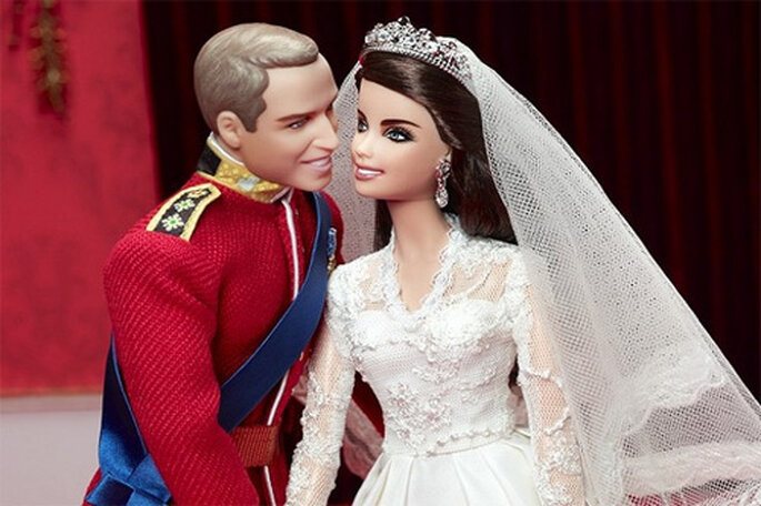 Muñecos Barbie de la boda de Kate y Williams. Foto: Barbie Collector