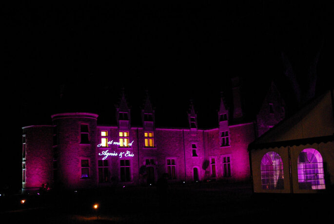Château de mariage de nuit 