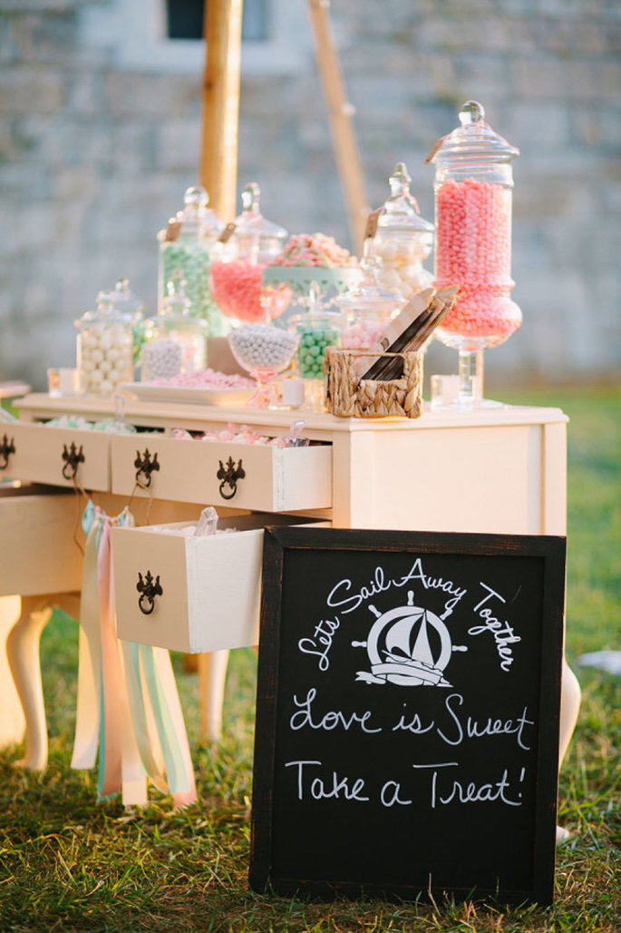 Ideas para candy bar de matrimonio