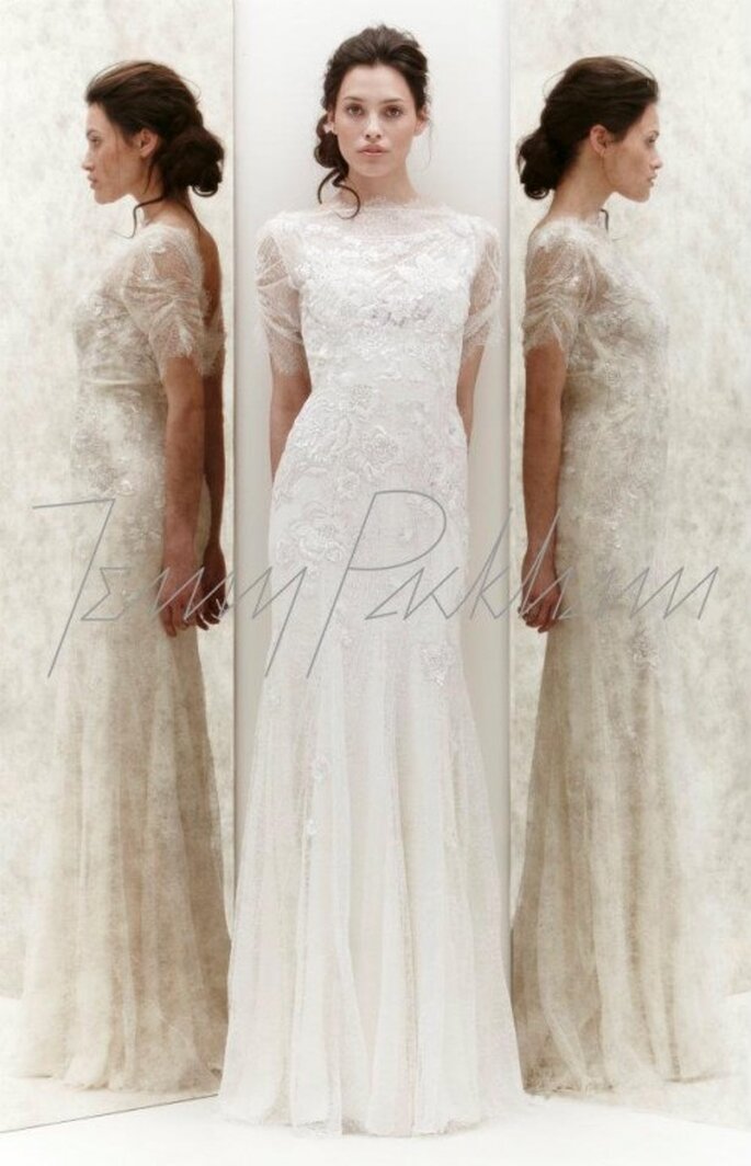 Vestido de novia con transparencias y encaje -Foto Jenny Packham