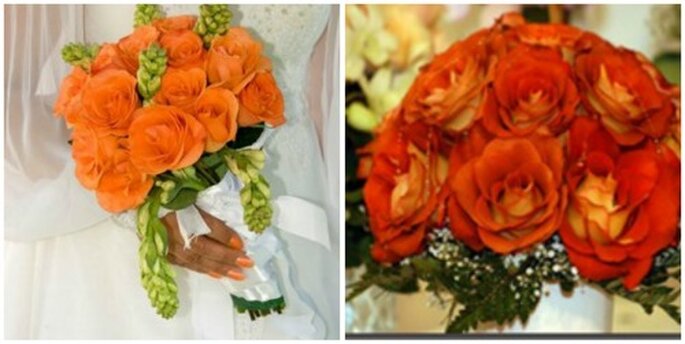 Dos llamativos ramos de novia naranja, perfectos para Halloween