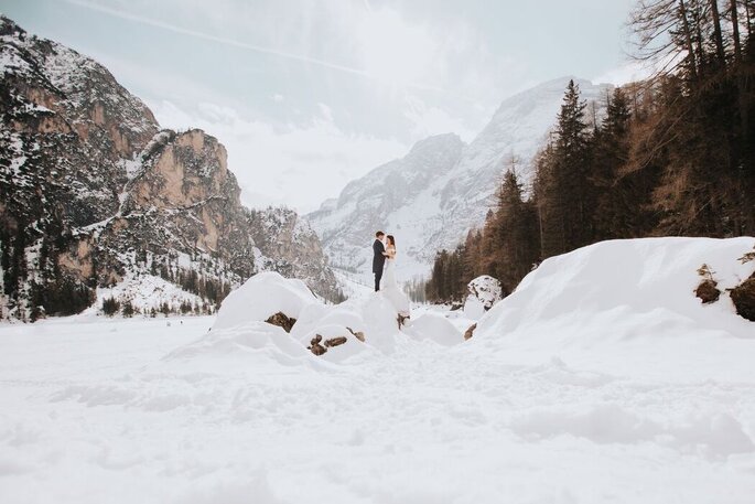 sposi sulla neve