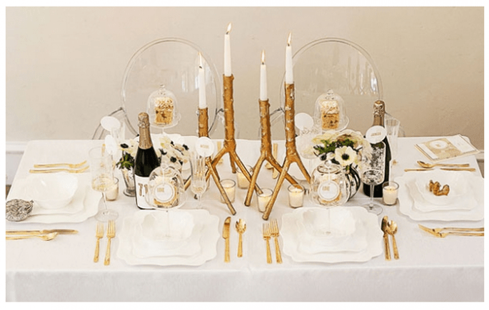Decoração de mesas de casamento inspiradas no Natal 