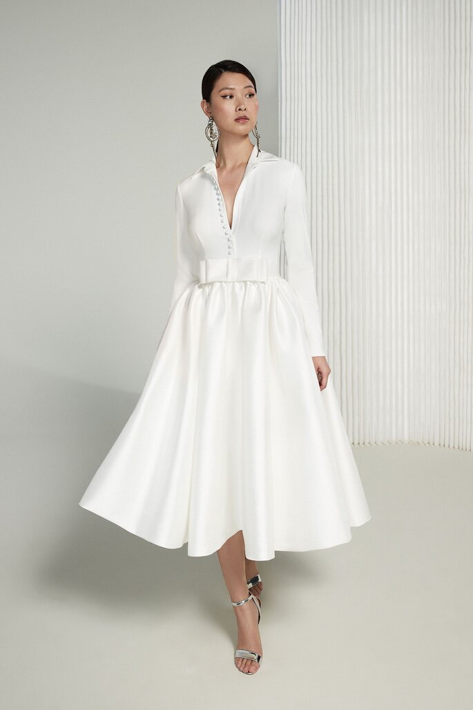 Como dos semanas Escalera 100 vestidos de novia cortos 2023: ¡los diseños más novedosos!