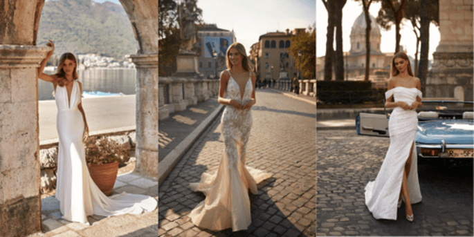 tendances robe de mariée 2023 milla nova shooting dans Rome amour mariage coupe sirène mise en valeur