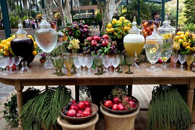 Decoração de casamento com frutas