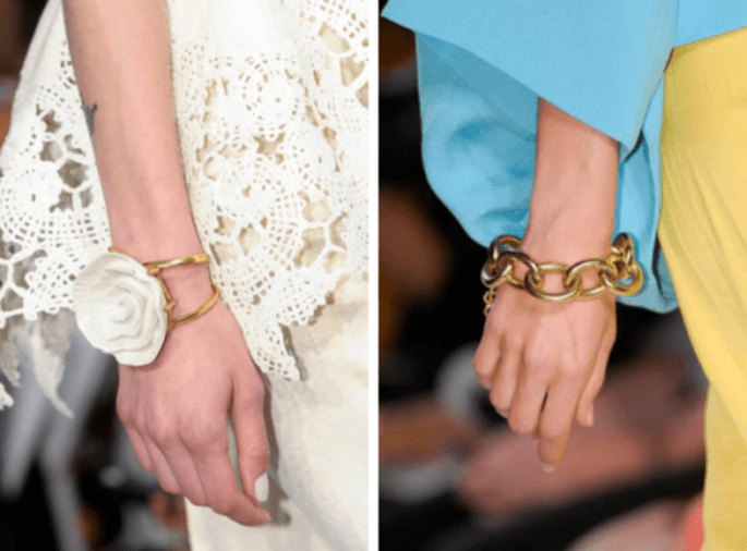 Brazaletes anchos para complementar outfit de invitada de boda - Foto Oscar de la Renta y Diane Von Furstenberg