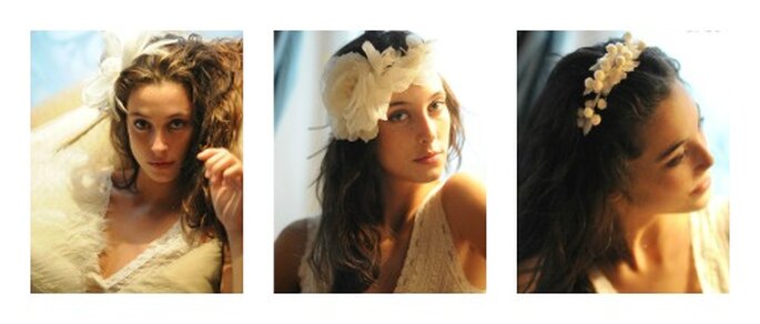Fermagli di fiori nei capelli rendono la sposa dolce ed elegante. Foto: cherubina.com
