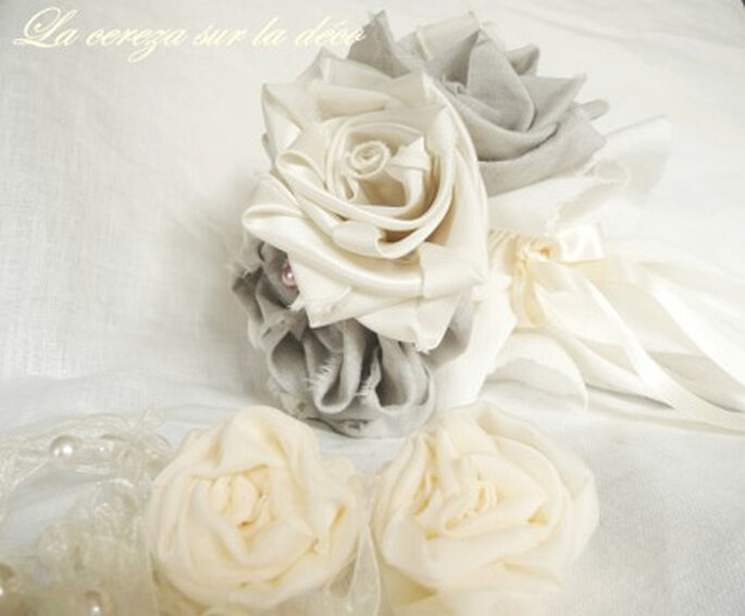 Bouquet de mariée en tissu