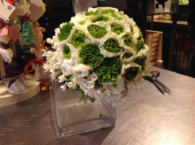 bouquet verde e bianco