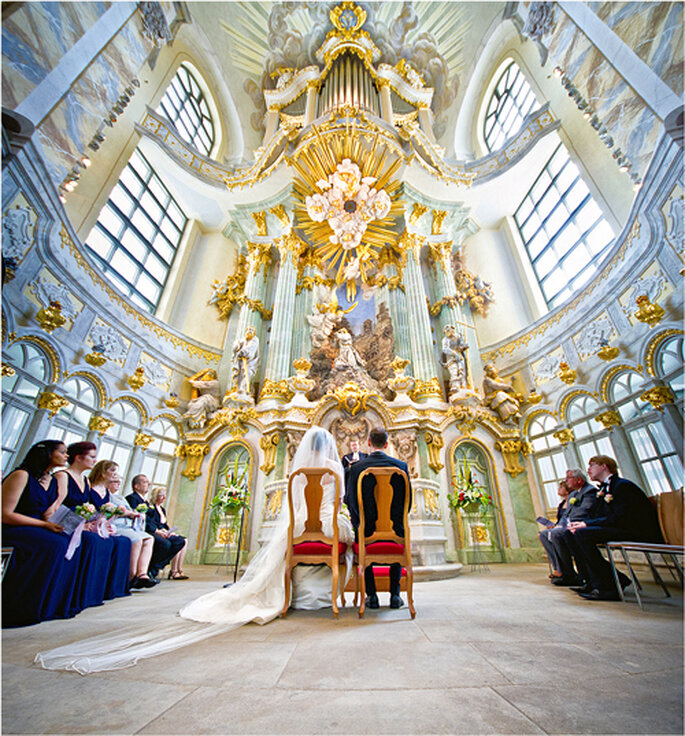 Trauung von Susan und Josh in der Dresdner Frauenkirche - Foto: Torsten Hufsky.