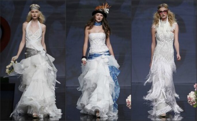 El ganchillo es el protagonista en los vestidos de novia Yolan Cris 2012 - Ugo Camera / Barcelona Bridal Week