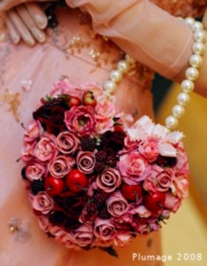 Bouquet de mariée sac coeur