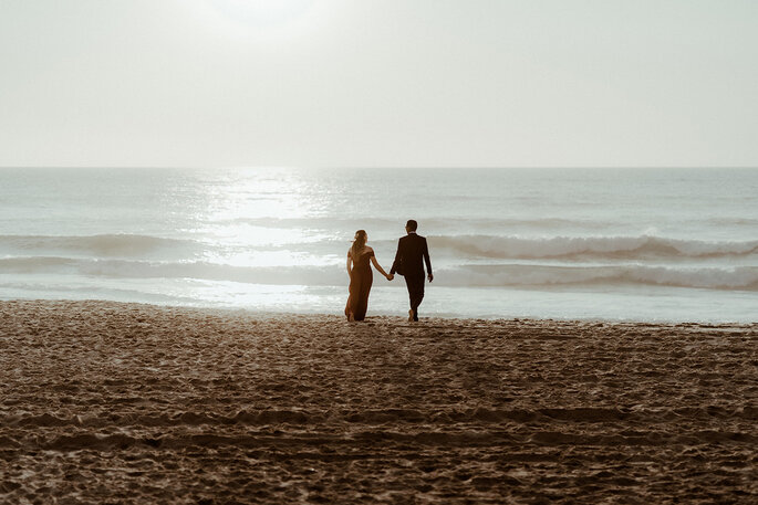 Photo couple mariage plage