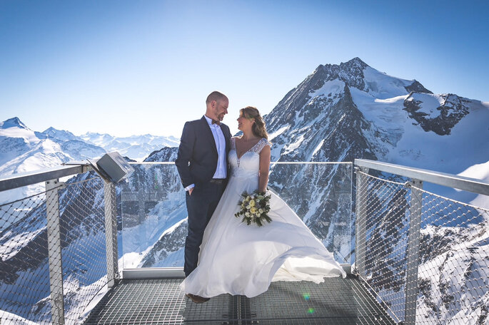 Photo de mariage à la montagne
