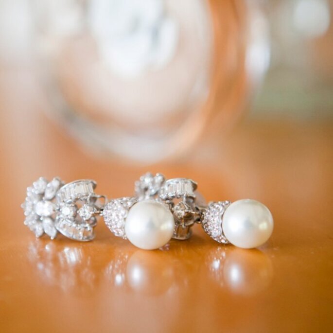Pendientes de perlas para novia