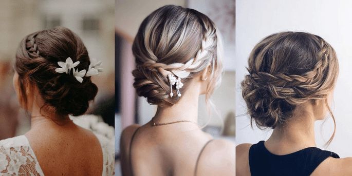 Chignon de mariage avec des tresses