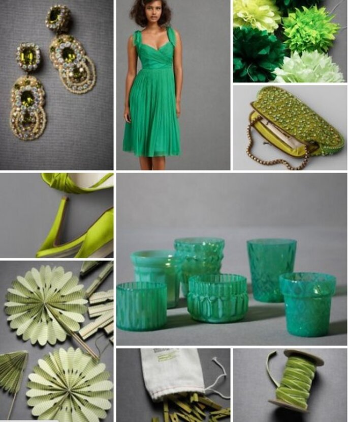 Paleta de colores verdes para boda orgánica