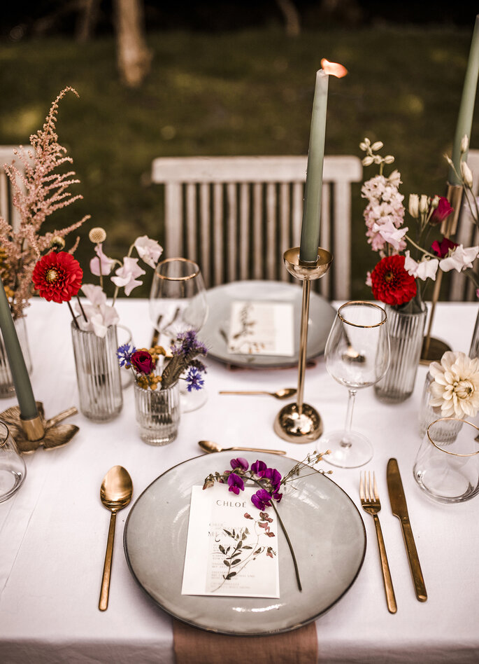 Tischdekoration Gartenhochzeit