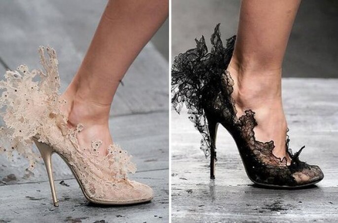 Zapatos de novia 2013 en color nude y negro - Foto Valentino