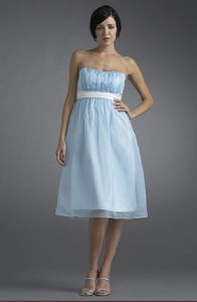This ice blue bridesmaid dress is a wintery but cute look