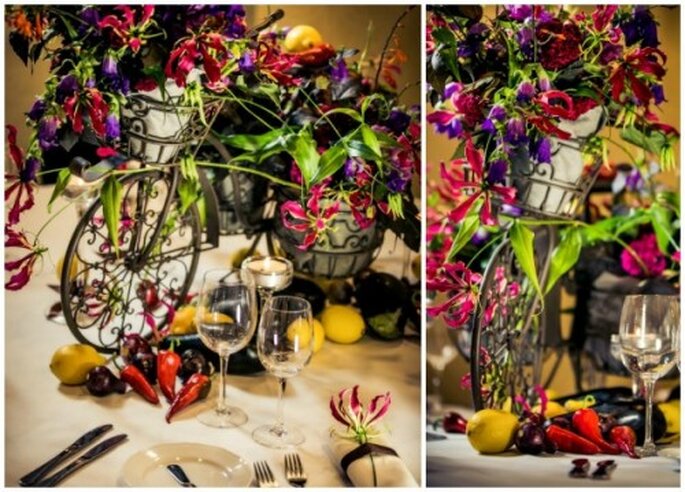 dekoracje kwiatowe na stoł