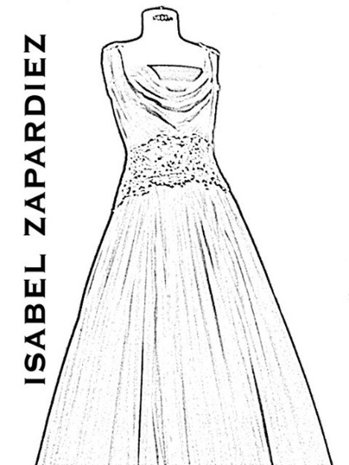 Boceto de la nueva colección de vestidos de novia Isabel Zapardiez 2012