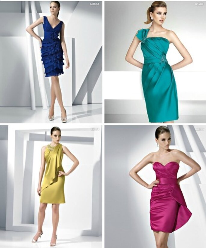Robes de soirée - Pronovias 2012 - De droite à gauche modèles : Laguna, Honor, Lizana, Loreto
