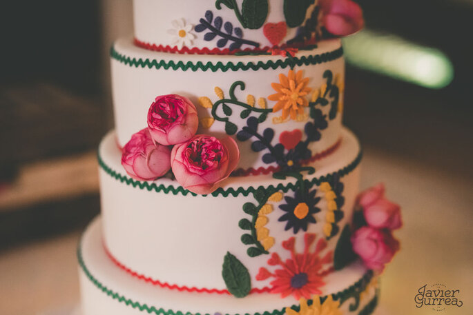 tarta de boda de colores