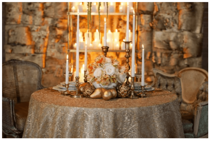 Decoração de mesas de casamento inspiradas no Natal 