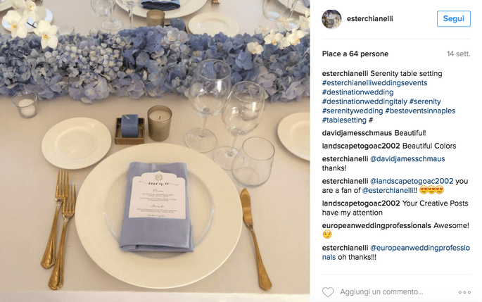 Foto Instagram: Ester Chianelli Weddings&Events