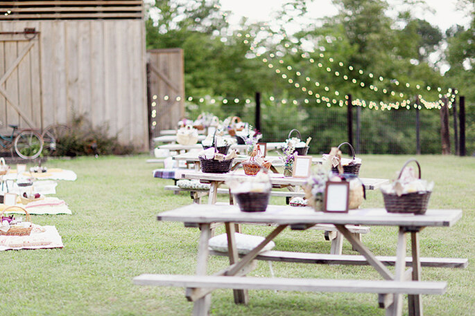 picnic estilo para decorar boda