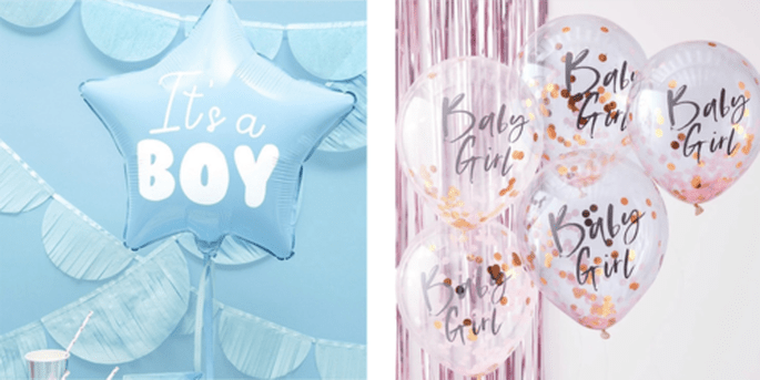 Ballon étoile It's a boy et Ballons baby girl 5 pièces