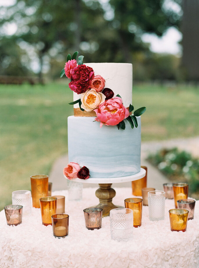 Torta de matrimonio con flores