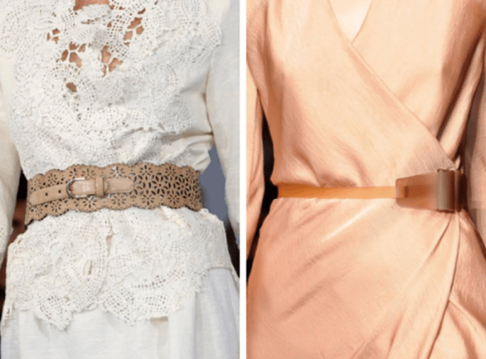 Cinturones que combinen con el outfit de invitada de boda - Fotos Oscar de la Renta y Donna Karan