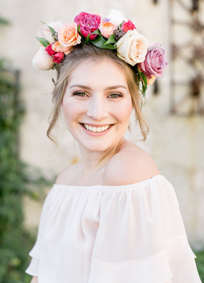 Diadema de flores para eventos