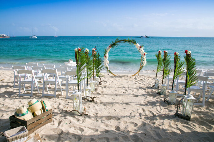 cérémonie laïque sur plage des Caraïbes