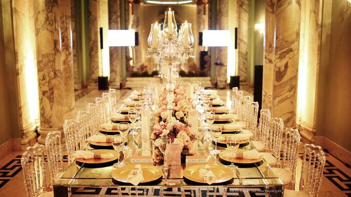 Mesa de jantar dos noivos