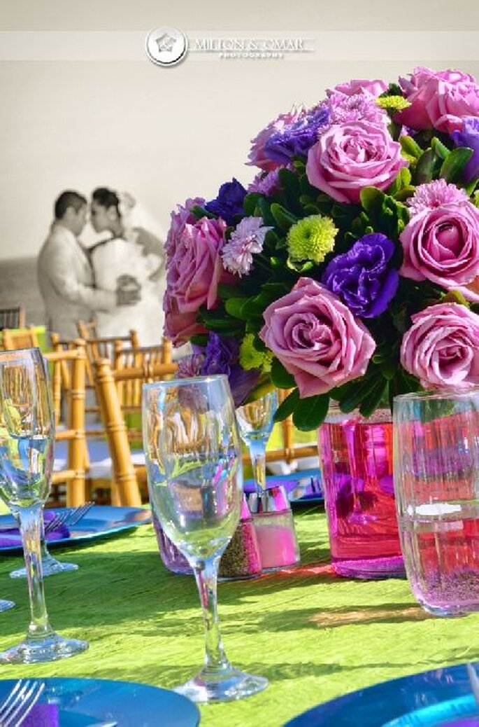 El estilo de boda elegir los colores para decoración. Foto de Milton Rios Fotografía