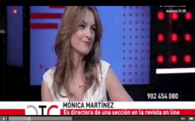 Mónica Martínez durante la entrevista en Telemadrid.