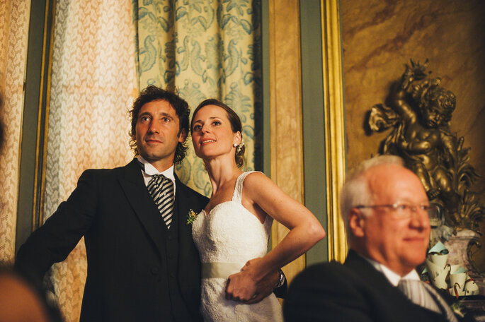 Virginia & Martín en su casamiento en el Palacio Sans Souci. Foto: Gus Hildebrandt