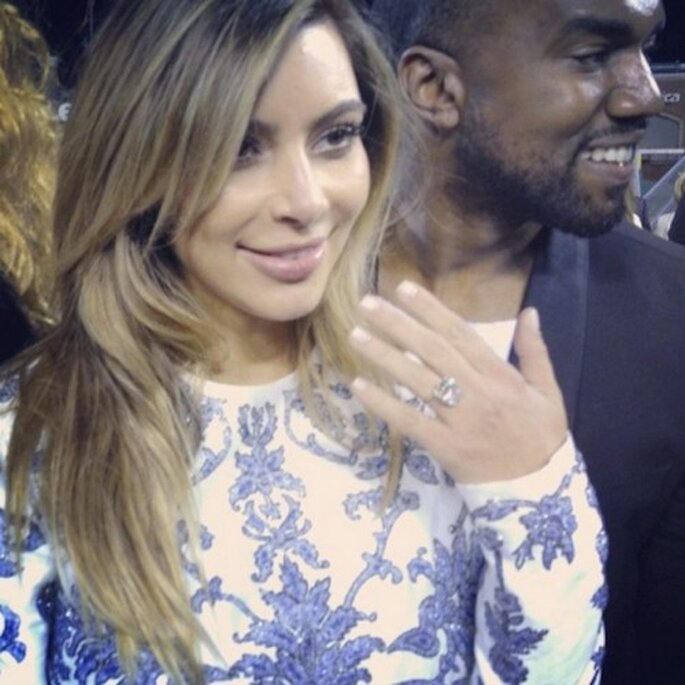 Kanye West y Kim Kardashian se comprometen - Foto Instagram