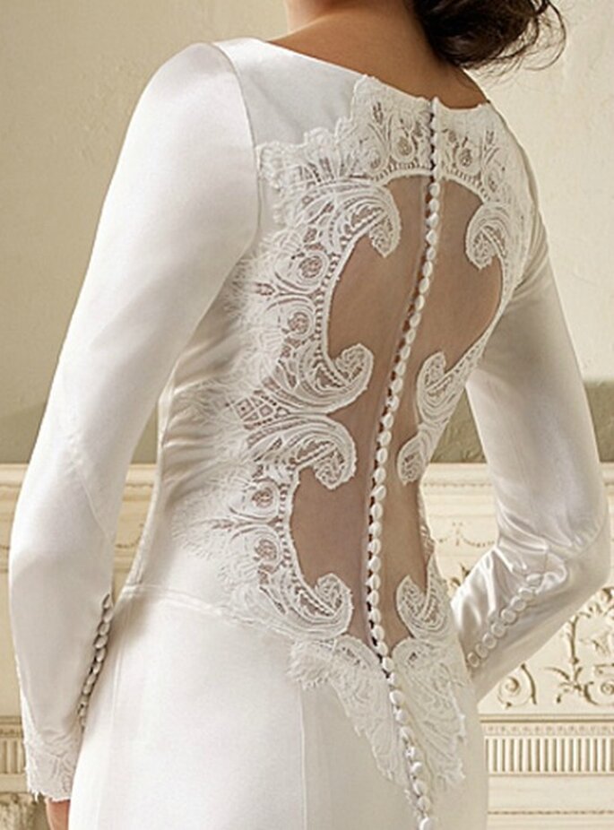 Detalle espalda vestido de novia, película La Saga Crepúsculo. Foto: Carolina Herrera. 
