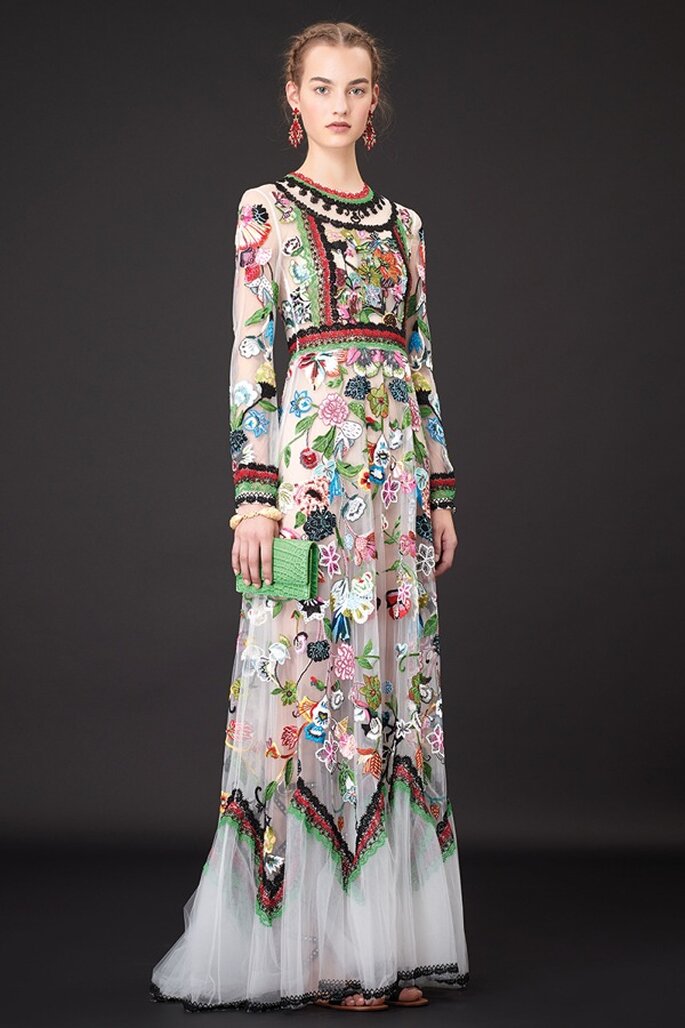Vestidos de fiesta 2015 inspirados en la brillante estética de Frida Kahlo - Foto Valentino