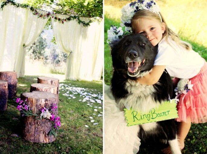Tu mascota llevando los anillos en tu boda - Fotos: Green Wedding Shoes