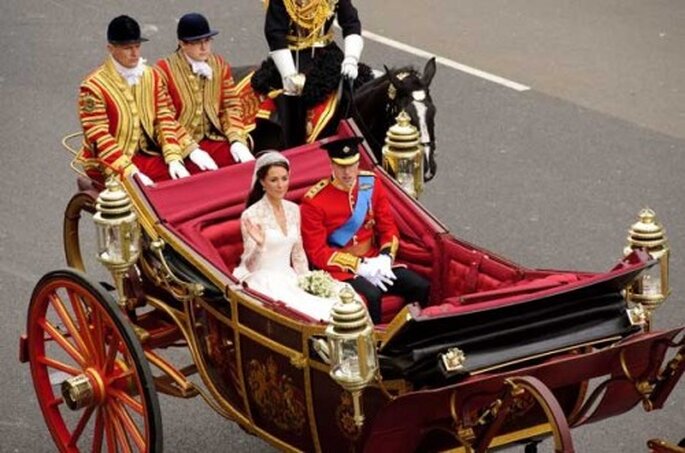 Carruaje de Catalina y William, boda real de Inglaterra.