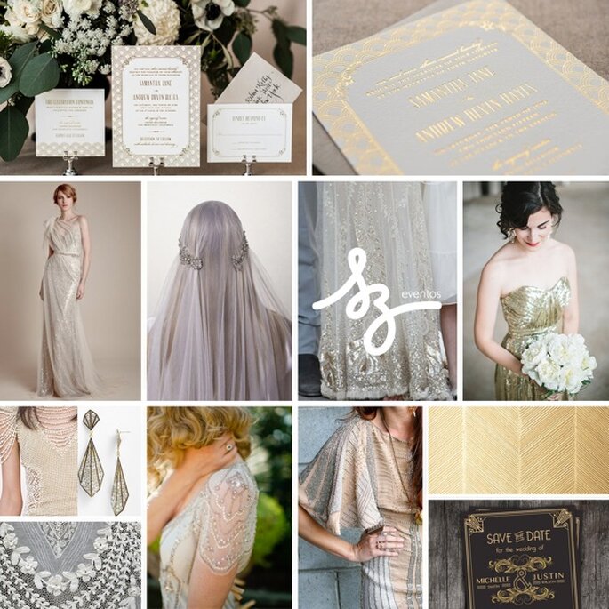 Inspiración para decorar tu boda al estilo art decó - Fotos de OneLove Photography, The Decorista, Minted, Ersa Atelier